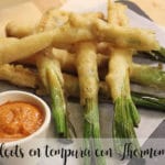 Calçots in tempura con Bimby