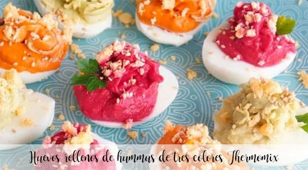 Uova ripiene di hummus di tre colori Bimby