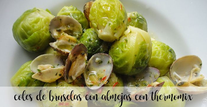 Coles de bruselas con almejas con thermomix