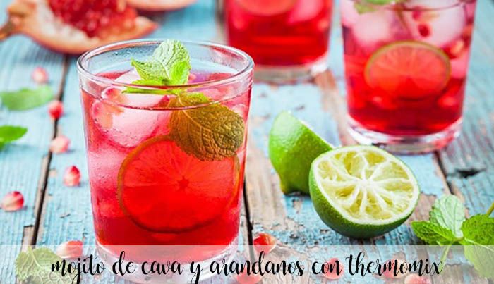 mojito de cava y arandanos con thermomix