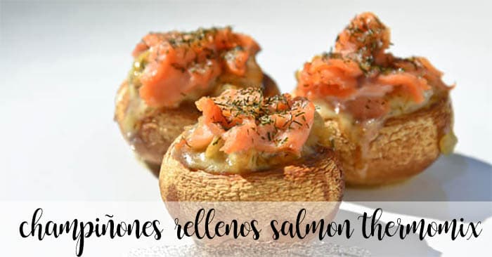 Funghi ripieni di salmone con Bimby