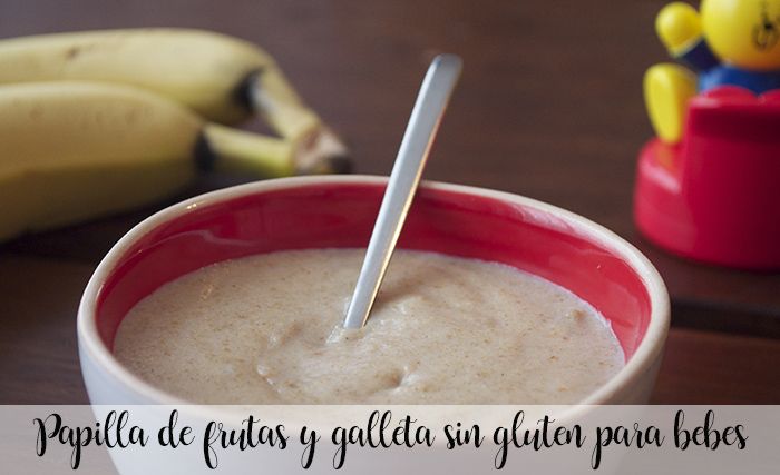 Papilla de frutas y galleta sin gluten para bebes