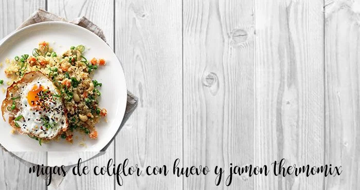 Briciole di cavolfiore con prosciutto e uova con Bimby