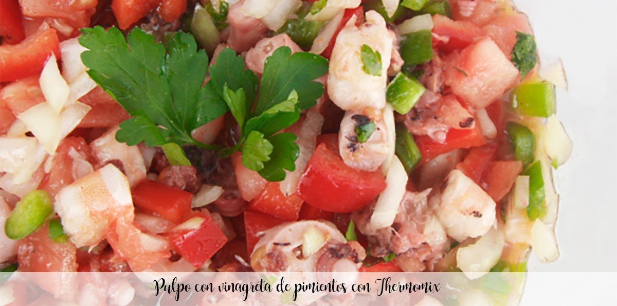 Pulpo con vinagreta de pimientos con Thermomix