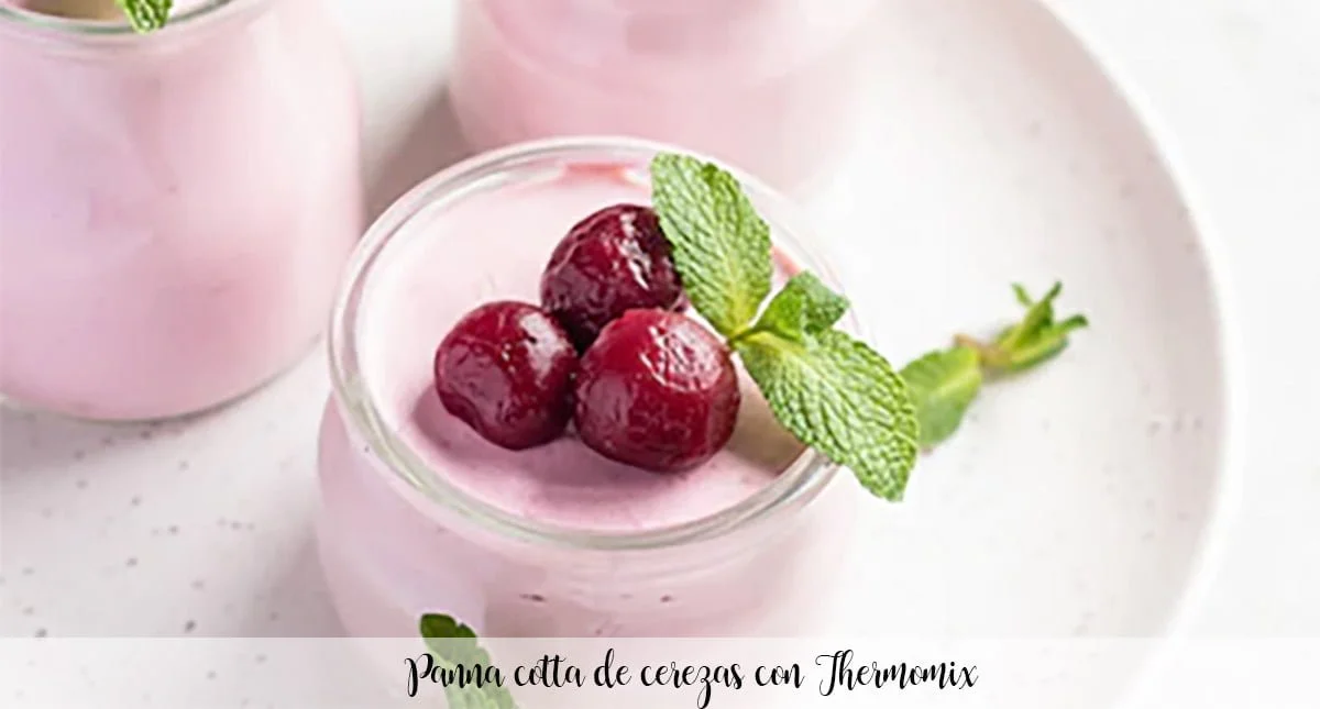 Panna cotta de cerezas con Thermomix