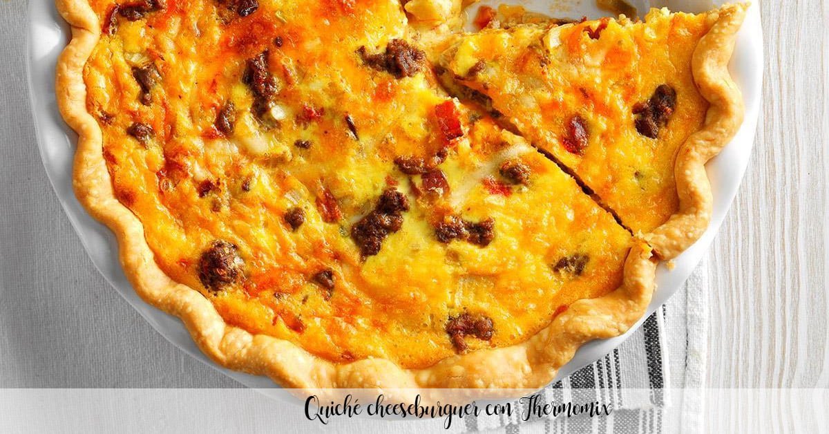 Quich&eacute; cheeseburguer con Thermomix
