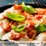 Raviolis con salsa de mermelada de tomate con Thermomix