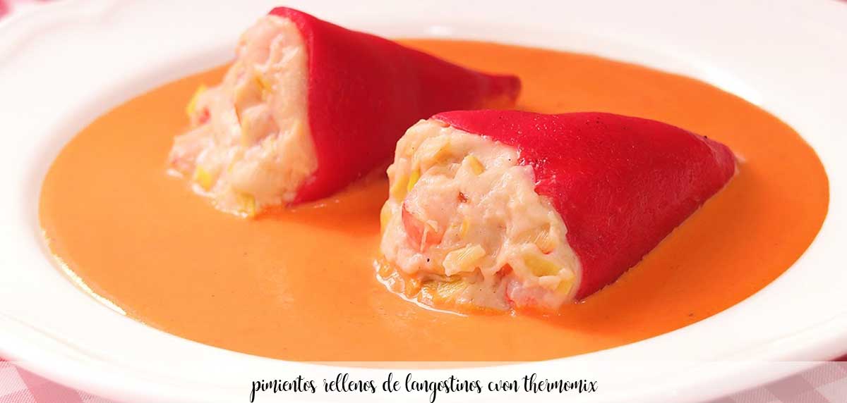 Pimientos rellenos de gambas con Thermomix
