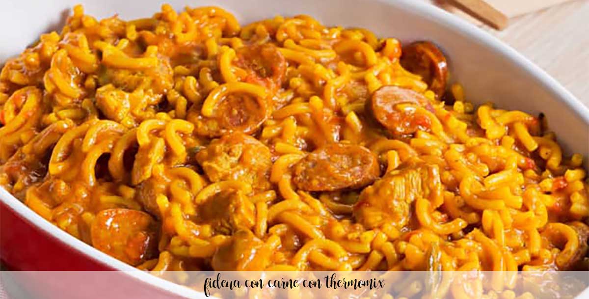 Fideua con carne con Thermomix