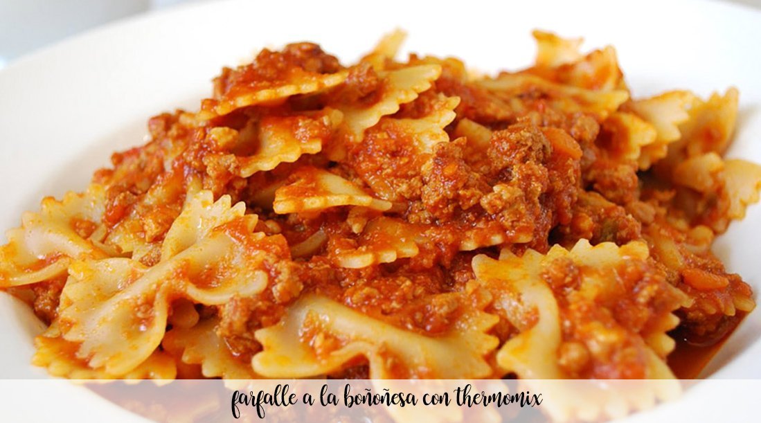 Farfalle boloñesa con Thermomix