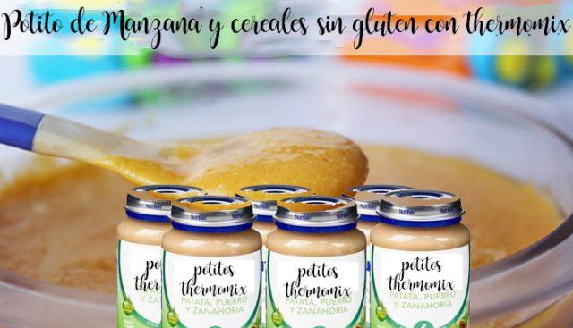 Barattolo di mele e cereali senza glutine con Bimby