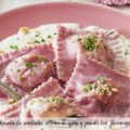Raviolis de remolacha rellenos de queso y pi&ntilde;ones con Thermomix