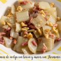 Steli di bietole con pancetta e noci con Bimby