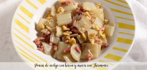 Steli di bietole con pancetta e noci con Bimby