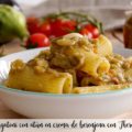Rigatoni con atún en crema de berenjena con Thermomix