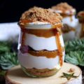 Crema de caramelo y galleta