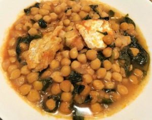 Spezzatino di ceci con merluzzo nel Bimby