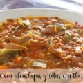 Lentejas con alcachofas y setas con thermomix