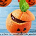 naranjas rellena de flan de chocolate con freidora de aire - air fryer