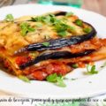 Lasa&ntilde;a de berenjena, jam&oacute;n york y queso con freidora de aire - airfryer