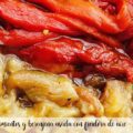 Pimientos y berenjena asada con freidora de aire - airfryer
