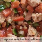 Salpic&oacute;n de huevas de merluza con thermomix