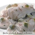 Bacalao con salsa de Roquefort con thermomix