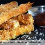 Bastones de calabac&iacute;n rebozados con queso con freidora de aire - AirFryer