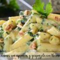 Macarrones con espinacas y gorgonzola con thermomix