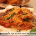 Vieiras asadas sobre sofrito de tomate con Thermomix
