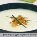 Crema de puerro y pera con jamón con Thermomix