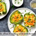 Pimientos rellenos de coliflor y calabaza con thermomix
