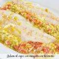 Lubina al vapor con vinagreta con thermomix