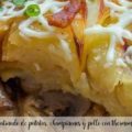 Gratinado de patatas, champi&ntilde;ones y pollo con thermomix