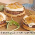 Montaditos de Berenjena y Queso con cebolla caramelizada en thermomix