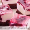 Cheesecake de nata y chocolate con cerezas con Thermomix