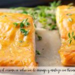 Salmon al varoma en reduccion de naranja y mostaza con thermomix