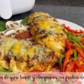 pechugas rellenas de queso tomate y champiñones con freidora de aire - air fryer