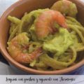 Linguini con gambas y aguacate con Thermomix
