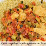 Cusc&uacute;s con pechuga de pollo y pimientos con Thermomix