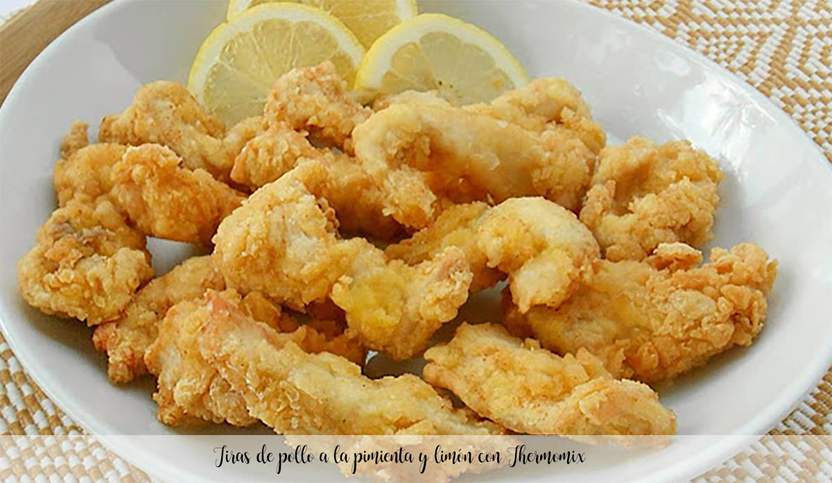 Straccetti di pollo al pepe e limone con Bimby Straccetti di pollo al pepe e limone con Bimby
