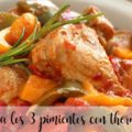 Pollo con tres pimientos con Thermomix
