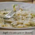 Farfalle a los cuatro quesos con Thermomix