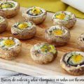 Huevos de codorniz sobre champi&ntilde;&oacute;n en salsa con thermomix