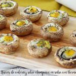 Huevos de codorniz sobre champi&ntilde;&oacute;n en salsa con thermomix