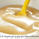 papilla de manzana, pera y yogur para bebes con thermomix