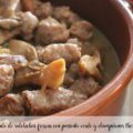 salteado de salchichas frescas con champiñones con thermomix