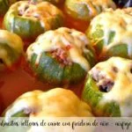 Calabacitas rellenos de carne con freidora de aire - airfryer