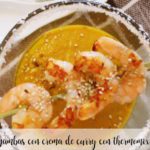 Gambas con crema de curry con thermomix