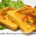 tostadas rellenas de queso con verduras con Thermomix 
